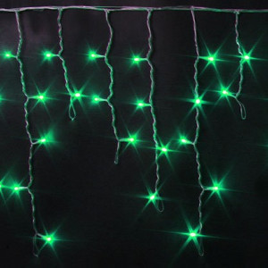 Светодиодная мерцающая бахрома 3*0.5 м., 220V, 112 зеленых LED ламп, прозрачный провод, Rich LED (RL-i3*0.5F-T/G)