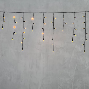 Светодиодная бахрома с колпачком 3,1*0,5 м., 120 желтых LED ламп, черный провод ПВХ, IP65, LTC (PIL120CAP-11-2Y)