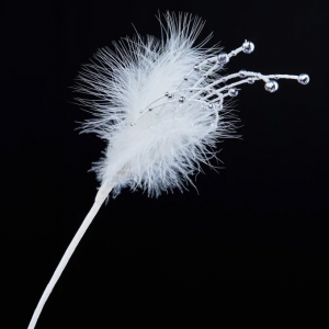 Ветвь Ледяной фейерверк из бисера, белая, 30 см., Christmas DeLuxe (88874) 