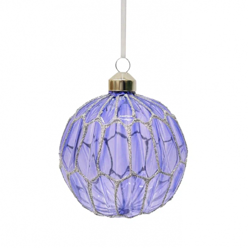 Набор винтажных стеклянных шаров Благородство 100 мм., синий-золото, 6 шт., Christmas DeLuxe (13046)