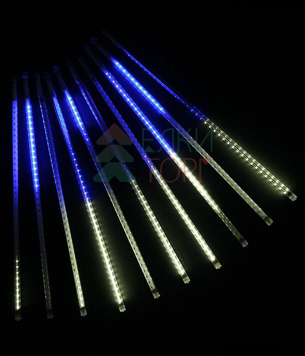 Гирлянда Тающие сосульки 10*0.5 м., 24V., 600 бело-синих LED ламп, коннектор, черный ПВХ, Beauty Led (CCL600-10-1WB) в Екатеринбурге