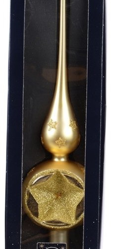 Макушка на елочку Новогодняя Звезда  31 см, золотая, стекло, KAEMINGK (170180/1)