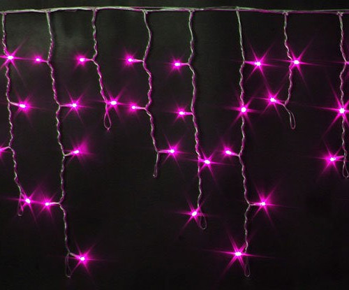 Светодиодная мерцающая бахрома 3*0.5 м., 220V, 112 розовых LED ламп, прозрачный провод, Rich LED (RL-i3*0.5F-T/P)