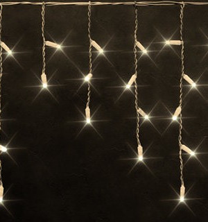 Светодиодная бахрома с колпачком 3*0.5 м., 112 теплых белых LED ламп, прозрачный провод, Rich LED (RL-i3*0.5-CT/WW)