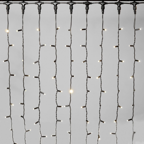 Светодиодный занавес 2*3 м., 600 LED, тепло-белый, статика, черный провод каучук, LTC (ECO602-1-2WW) в Магнитогорске
