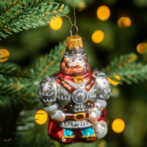 Елочное украшение Богатырь, стекло, 10 см., 1 шт., Витус (А412)