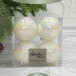 Набор пластиковых шаров Прага 100 мм., белый перламутр, 4 шт., Christmas DeLuxe (87579)