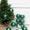 Набор пластиковых шаров Анет 80 мм., зеленый матовый, 6 шт., ЕлкиТорг (150309)