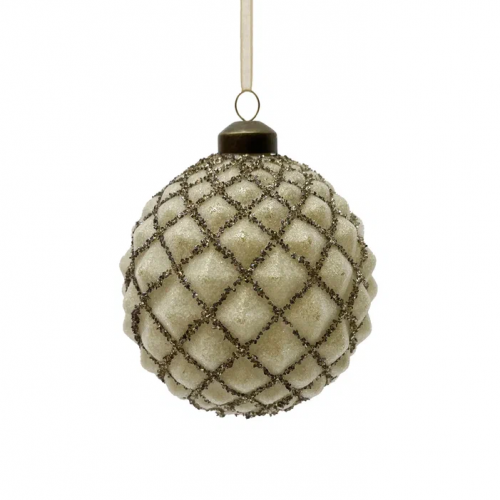 Набор винтажных стеклянных шаров Дворцовые тайны 100 мм., шампань, 6 шт., Christmas DeLuxe (13042)