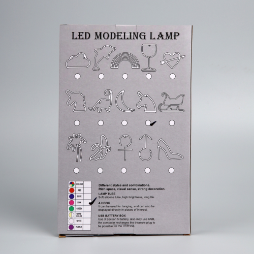 Неоновая вывеска Единорог 22x19 см., AAx3+USB, розовый, Luazon Lighting (10429938)