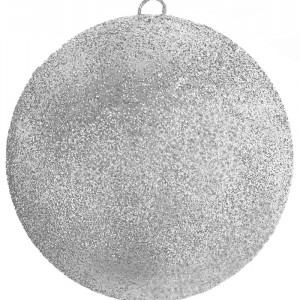 Шар из пенополистирола с блестками Искристый  20 см., серебро, ПромЕлка (SHI-200SILVER)