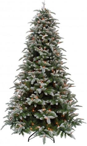 Елка Нормандия пушистая заснеженная 260 см., 480 теплых белых LED ламп, литая хвоя+пвх, Triumph Tree (72003)