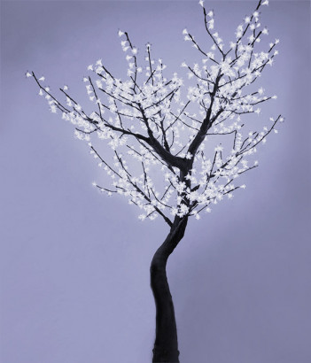 Светодиодная флористика дерево Сакура 2.5 м., 220V, 800 холодных белых LED ламп, черный провод, Beauty Led (S10-250-W)