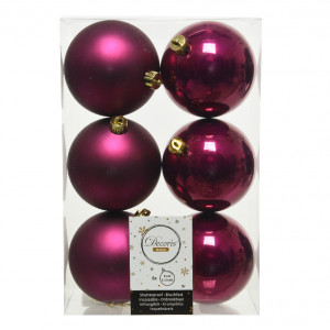 Набор пластиковых шаров Парис 80 мм., магнолия, 6 шт., Kaemingk (022286)