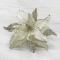 Декоративный цветок Пуансеттия 28 см., шампань, на клипсе, Christmas De Luxe (85662-87154)