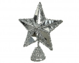 Елочная макушка Северная Звезда, 20х6 см., серебро,  Kaemingk (520190) 
