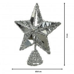 Елочная макушка Северная Звезда, 20х6 см., серебро,  Kaemingk (520190) 