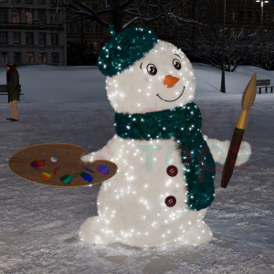 Светодиодная фигура из мишуры Снеговик Художник 2.07 м., Conso (3DGR809)