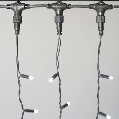 Светодиодный занавес 2*3 м., 600 LED, холодный белый, статика, черный провод каучук, LTC (ECO602-1-2W)