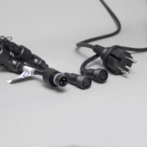 Светодиодный занавес 2*3 м., 600 LED, холодный белый, статика, черный провод каучук, LTC (ECO602-1-2W)