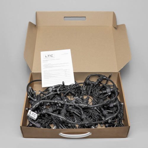 Светодиодный занавес 2*3 м., 600 LED, холодный белый, статика, черный провод каучук, LTC (ECO602-1-2W)