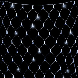 Светодиодная сетка с колпачком 2*2 м., 220В, 256 холодных белых LED, мерцание, провод прозрачный ПВХ, IP65, LTC (NTL256BLWCAP-10-2W)