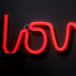Неоновая вывеска Любовь 35x13 см., AAx3+USB,  красный, Luazon Lighting (10429935)