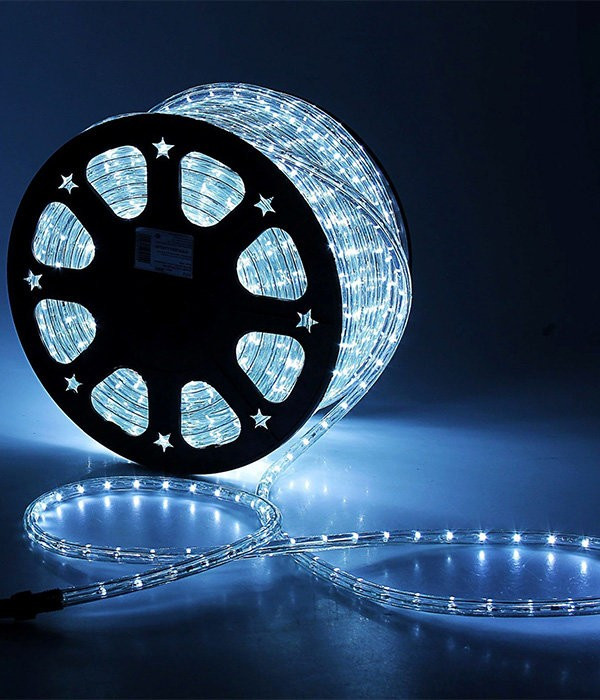 Дюралайт круглый направленный диаметр 13 мм., 220V., белые LED лампы, бухта 100 м, Beauty Led (F3-R2-220V-W) в Белгороде