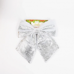 Бант Эмили 20x22 см., 1 шт., серебро, бархат, Christmas DeLuxe (14243)