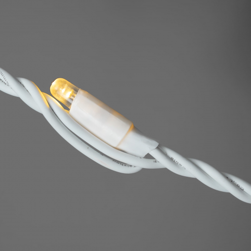 Светодиодная нить Тверская 5 м. с контроллером 24 В, 54 LED, тепло-белый, белый провод каучук, LTC (FL50-8-1WW+)