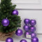Набор пластиковых шаров Анет 80 мм., фиолетовый матовый, 6 шт., ЕлкиТорг (150311)