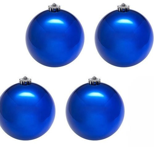 Набор пластиковых шаров Новогодний, 100 мм, цвет синий, глянец, 4 шт,  Snowmen (ЕК0040)