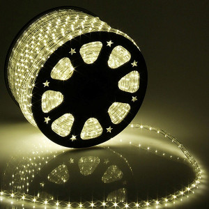 Дюралайт круглый направленный диаметр 13 мм., 220V., теплые белые LED лампы, бухта 100 м, Beauty Led (F3-R2-220V-WW)
