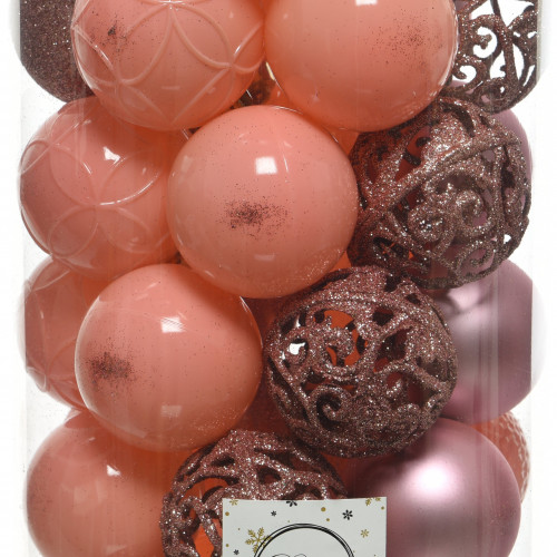Набор пластиковых шаров Королевский 60 мм, карамельно-розовый, 37 шт, Kaemingk (020832)