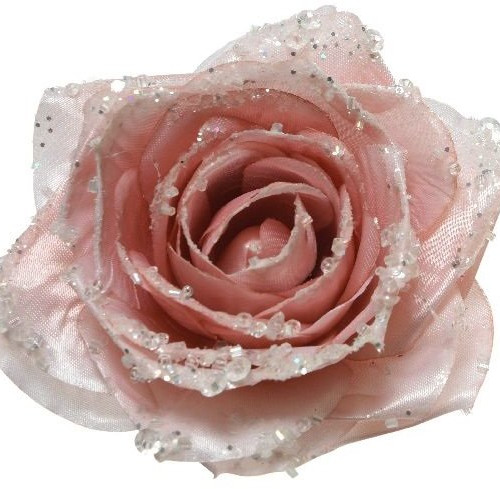 Декоративный цветок Сахарная роза нежно-розовый 11*6 см, Kaemingk (629339/1)   