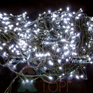 Светодиодная нить 26 м., 220V, 400 холодных LED ламп, контроллер, черный провод, Winner (w.01.5B.400-)