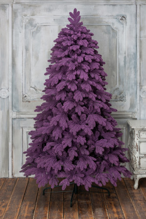 Искусственная фиолетовая елка Таврида заснеженная 120 см., литая хвоя+пвх, ЕлкиТорг (162120)