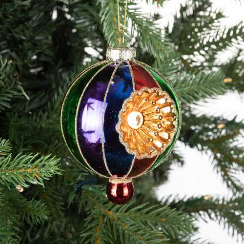 Винтажная стеклянная подвеска Дворцовая мозаика h-11 см., 1 шт., Karlsbach (12809)