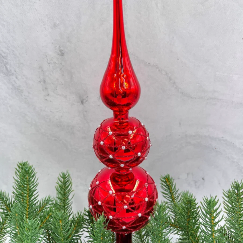 Елочная стеклянная макушка Закат 31 см., красный, Christmas DeLuxe (13170) в Санкт-Петербурге