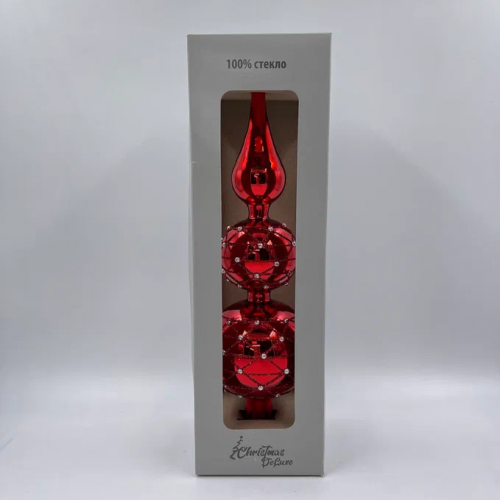 Елочная стеклянная макушка Закат 31 см., красный, Christmas DeLuxe (13170) в Санкт-Петербурге