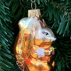 Елочное украшение Белочка, стекло, 9 см., 1 шт., Витус (А65)