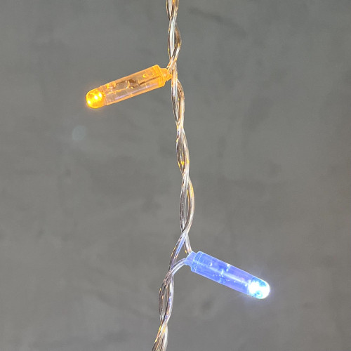 Светодиодная бахрома с колпачком 3,1*0,5 м., 120 желтых LED ламп, мерцание, прозрачный провод ПВХ, IP65, LTC (PIL120BLWCAP-10-2Y)