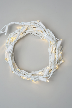 Светодиодная нить Тверская 7 м. с контроллером 24 В, 54 LED, тепло-белый, белый провод каучук, LTC (FL70-8-1WW+)
