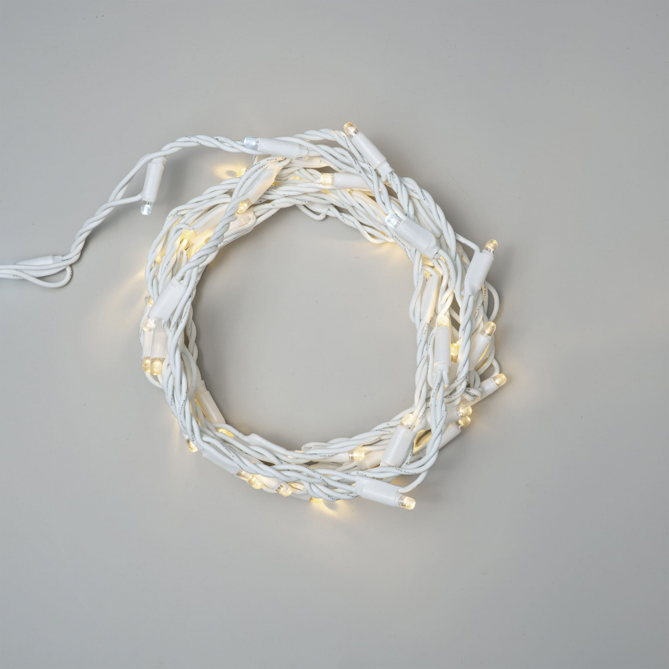 Светодиодная нить Тверская 7 м. с контроллером 24 В, 54 LED, тепло-белый, белый провод каучук, LTC (FL70-8-1WW+) в Магнитогорске