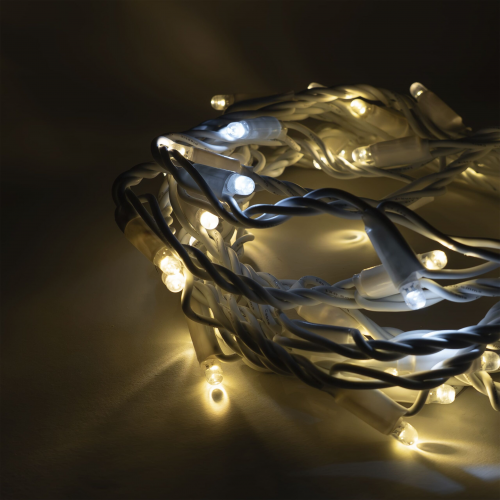Светодиодная нить Тверская 7 м. с контроллером 24 В, 54 LED, тепло-белый, белый провод каучук, LTC (FL70-8-1WW+)