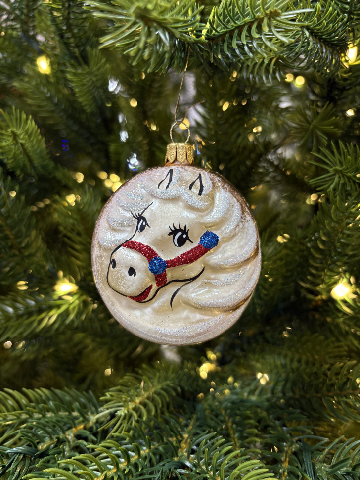 Ёлочное украшение Лошадка 90 мм., золотой, стекло, Ёлочка (С1151/1) Ёлочное украшение Лошадка 90 мм., золотой, стекло, Ёлочка (С1151/1)