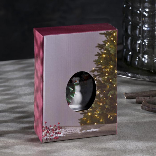 Светодиодный фонарь Снеговик 9×13×3.5 см., пластик, батарейки AG13х3, Luazon Lighting (7599711)