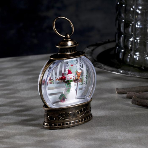 Светодиодный фонарь Снеговик 9×13×3.5 см., пластик, батарейки AG13х3, Luazon Lighting (7599711)