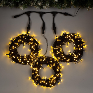 Гирлянда Клип-лайт 3 нити по 20 м., IP44, УМС, 399 теплых LED, 8 режимов, 24 В, Luazon Lighting (5167230)