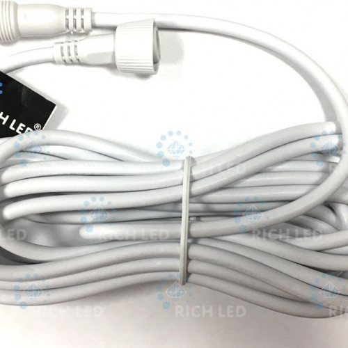Удлинитель универсальный 2 pin 5 м., для нитей 10 м, бахромы, занавесов, белый цвет, Rich LED (RL-EC2-5-W)